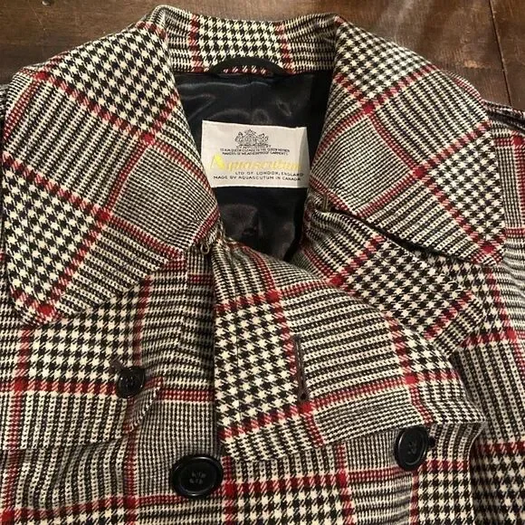 Aquascrutum Vintage Plaid Trench Coat with Belt - Picture 8 of 16
